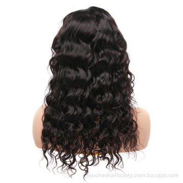 Xuchang Huashuo Factory Price Deep Wave Curl Brazilian Hair 4*4 Lace Closure wig